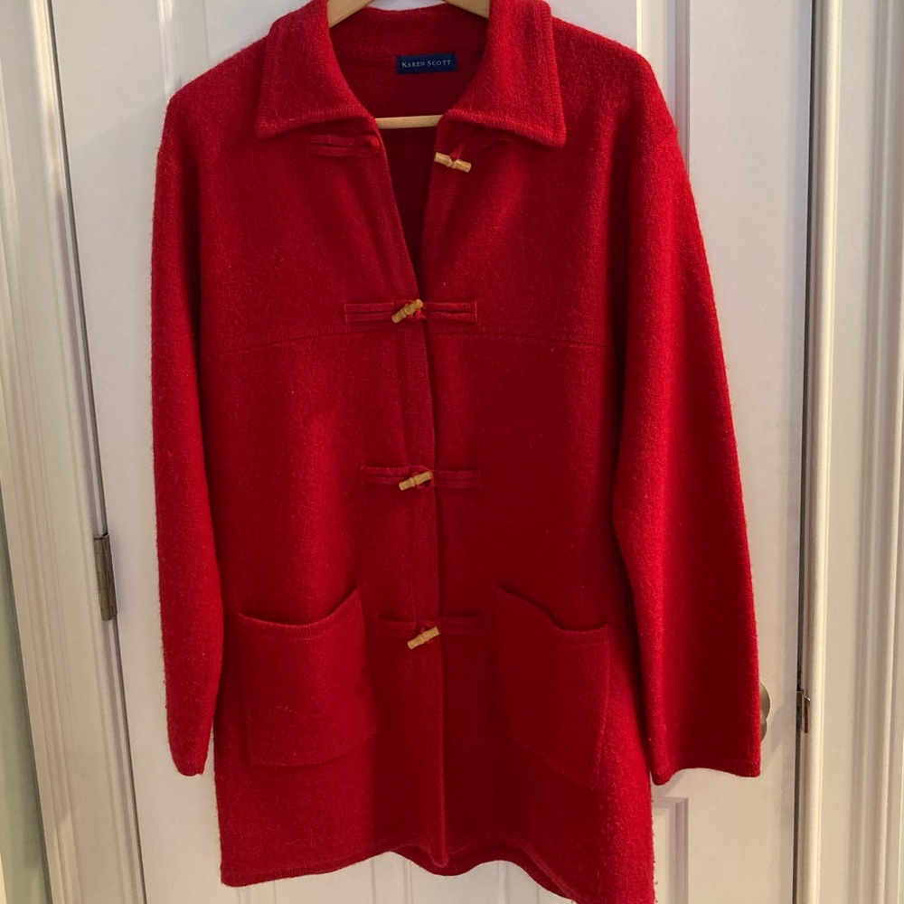 Karen Scott Red Cardigan
